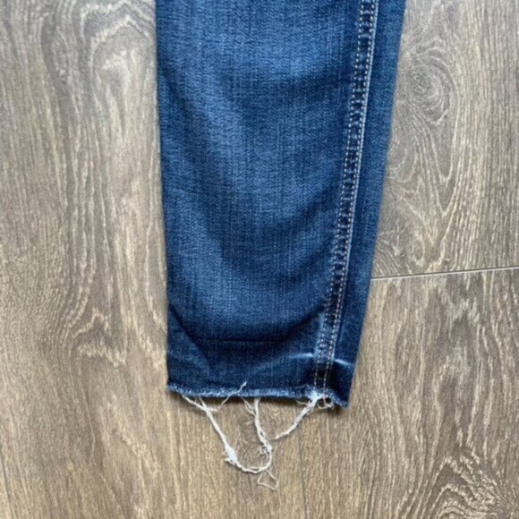 Anthropologie Joe's Jeans Skinny Jeans Icon Ankle Denim dark wash raw hem Sz 25 - Picture 16 of 16